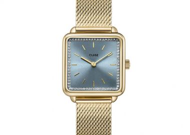 CLUSE La Tιtragone Mesh Stones Light Blue Gold Colour CW10310 - CLUSE - 