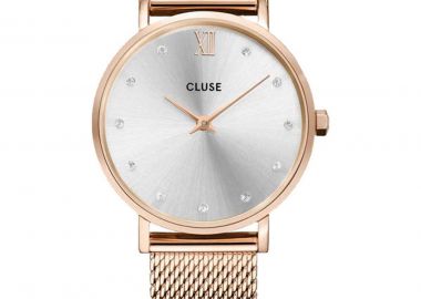 CLUSE Minuit Crystals - CW10205, Rose Gold case with Stainless Steel Bracelet - Cluse - 