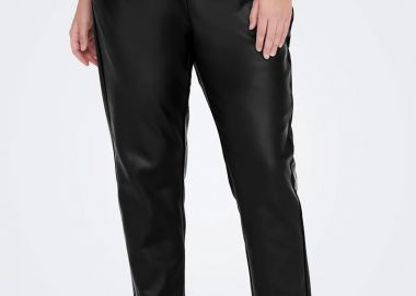 Coated παντελόνι με κορδόνι σε μαύρο χρώμα -  - 