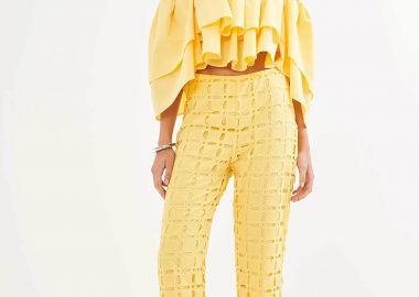Colcci γυναικεία μπλούζα με βολάν cropped 