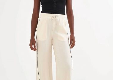 Colcci γυναικείο λινό παντελόνι φόρμας με contrast ρίγα Relaxed Fit 