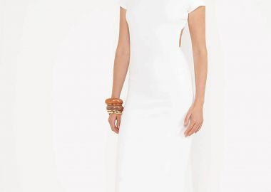 Colcci γυναικείο midi φόρεμα με άνοιγμα στην πλάτη - 044.01.14529 Λευκό - COLCCI - 
