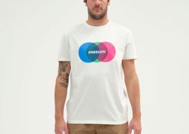 COLORFUL CIRCLES LOGO T-SHIRT ΑΣΠΡΟ - EMERSON - 