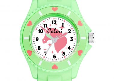 COLORI Unicorn Kids - CLK124 Light Green case with LightGreen Rubber Strap - Colori - 