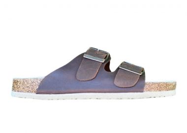 COLORS OF CALIFORNIA Παντόφλες MAN TWO BUCKLES NUBUCK-Καφέ-HC.BIOM410-BROWN - COLORS OF CALIFORNIA - 
