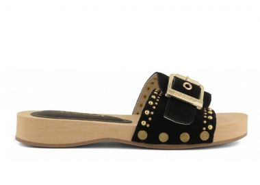 COLORS OF CALIFORNIA Σανδάλια - Πέδιλα COW SUEDE CLOG WITH STUDS - BLACK-HC.BAYL05-BLACK - COLORS OF CALIFORNIA - 