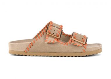 COLORS OF CALIFORNIA slidesCOW SUEDE BIO WITH STITCHING-ΜΠΕΖ-HC.BIO301-BEIGE - COLORS OF CALIFORNIA - 