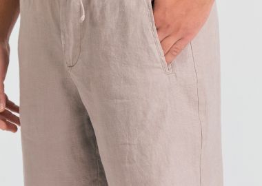 Comfort fit garment dyed λινή βερμούδα - FUNKY BUDDHA - 