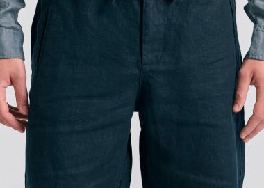 Comfort fit garment dyed λινή βερμούδα - FUNKY BUDDHA - 