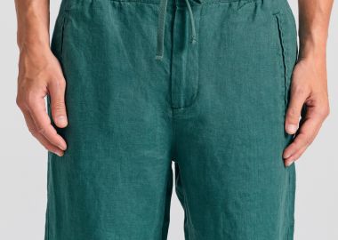 Comfort fit garment dyed λινή βερμούδα - FUNKY BUDDHA - 