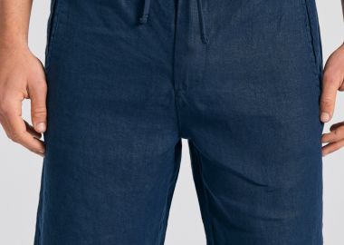 Comfort fit garment dyed λινή βερμούδα - FUNKY BUDDHA - 