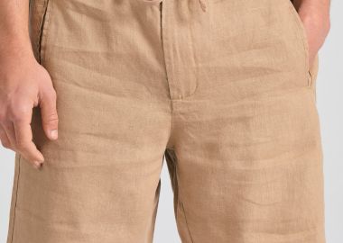 Comfort fit garment dyed λινή βερμούδα - FUNKY BUDDHA - 