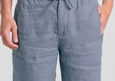 Comfort fit garment dyed λινή βερμούδα - FUNKY BUDDHA - 