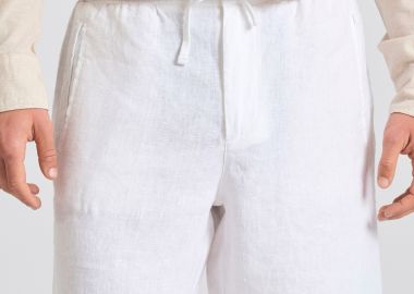 Comfort fit garment dyed λινή βερμούδα - FUNKY BUDDHA - 