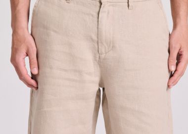 Comfort fit linen blend chino βερμούδα - FUNKY BUDDHA - 