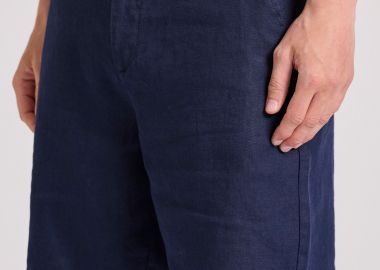 Comfort fit linen blend chino βερμούδα - FUNKY BUDDHA - 