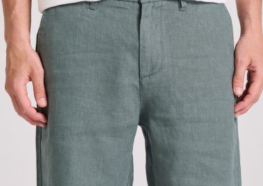 Comfort fit linen blend chino βερμούδα - FUNKY BUDDHA - 