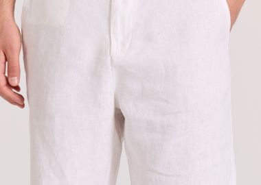 Comfort fit linen blend chino βερμούδα - FUNKY BUDDHA - 