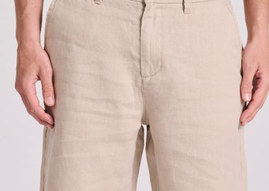 Comfort fit λινή chino βερμούδα - FUNKY BUDDHA - 