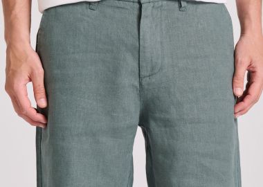 Comfort fit λινή chino βερμούδα - FUNKY BUDDHA - 