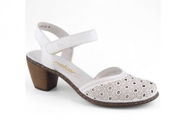 Comfortable leather sandals Rieker W RKR650 white - Rieker - 