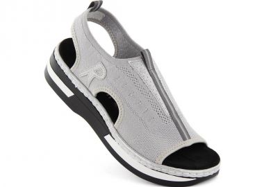 Comfortable slipon sandals Rieker W RKR686 metallic - Rieker - 