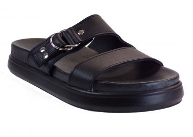 Commanchero Γυναικείες Παντόφλες 5705-721 Μαύρο Δέρμα - Commanchero Original - 