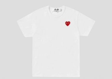 COMME DES GARÇONS PLAY Ανδρικό Λευκό Classic Play T-shirt - COMME DES GARÇONS PLAY - 