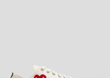 COMME DES GARÇONS PLAY Ανδρικό Λευκό Low All Star White Sole Sneakers - COMME DES GARÇONS PLAY - 