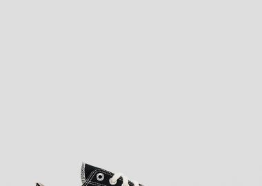 COMME DES GARÇONS PLAY Ανδρικό Μαύρο Black Low Top White Sole Sneakers - COMME DES GARÇONS PLAY - 