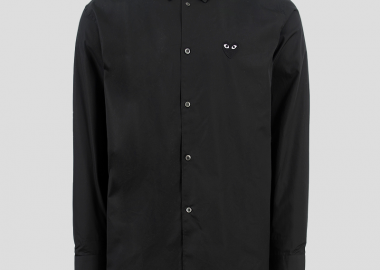 COMME DES GARÇONS PLAY Ανδρικό Μαύρο Heart Logo Shirt in Black - COMME DES GARÇONS PLAY - 
