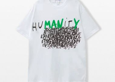 COMME DES GARÇONS SHIRT Ανδρικό Λευκό Graphic Jersey T-Shirt - COMME DES GARÇONS SHIRT - 