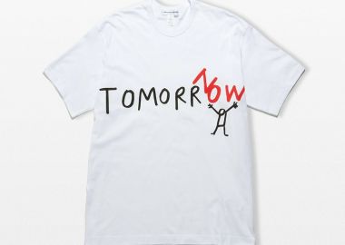 COMME DES GARÇONS SHIRT Ανδρικό Λευκό Knit T-Shirt - COMME DES GARÇONS SHIRT - 