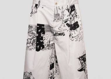 COMME DES GARÇONS SHIRT Ανδρικό Λευκό Wide-Leg Shorts In White - COMME DES GARÇONS SHIRT - 