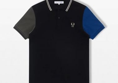 COMME DES GARÇONS SHIRT Ανδρικό Μαύρο Fred Perry Short Sleeve Polo Shirt - COMME DES GARÇONS SHIRT - 