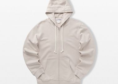 COMME DES GARÇONS SHIRT Ανδρικό Μπεζ Zip Hooded Sweatshirt - COMME DES GARÇONS SHIRT - 