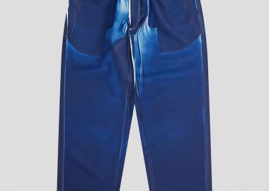 COMME DES GARÇONS SHIRT Ανδρικό Μπλε Elasticated Waist Overprint Pants - COMME DES GARÇONS SHIRT - 