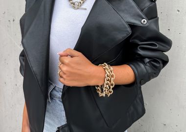 CONAN BLACK ECO LEATHER JACKET - fashionroom - 