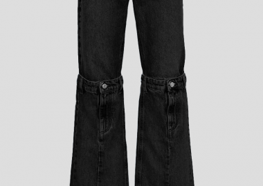 COPERNI Ανδρικό Μαύρο Open Knee Jeans In Black - COPERNI - 