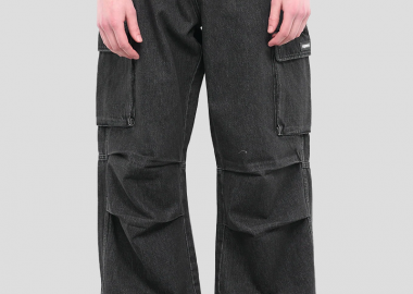 COPERNI Ανδρικό Μαύρο Wide Leg Cargo Pants - COPERNI - 