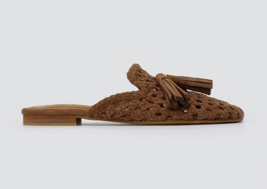 CORINA Φλατ Mules με πλεκτό σχέδιο - 6160 - Κάμελ Σουέτ - CORINA - 