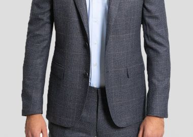 CORNELIANI Ανδρικό Γκρι Check Two-Piece Formal Suit - CORNELIANI - 