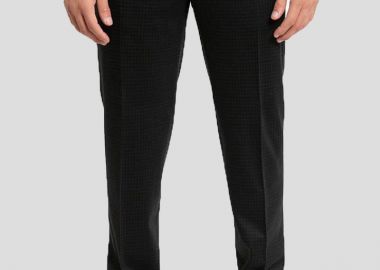CORNELIANI Ανδρικό Μαύρο Check Tailored Trousers - CORNELIANI - 