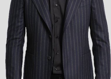 CORNELIANI Ανδρικό Μπλε Single Breasted Striped Suit - CORNELIANI - 