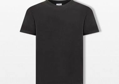 COURRÈGES Ανδρικό Μαύρο Logo-Embroidered Cotton T-shirt - COURRÈGES - 