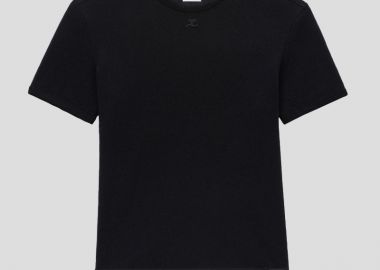 COURRÈGES Ανδρικό Μαύρο T-shirt Ιn Mesh - COURRÈGES - 