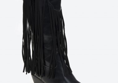 Cowboy μπότες με κρόσια - Μαύρο - Issue - 