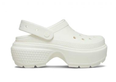 CROCS Stomp Clog Γυναικεία Σανδάλι - Λευκά-209347-0WV-WHITE - CROCS - 