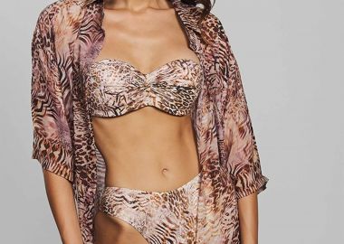 Crool γυναικεία πουκαμίσα με all-over print - 26C3-B010-3913 Καφέ - CROOL - 