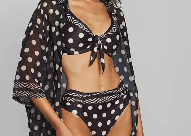 Crool γυναικεία πουκαμίσα με all-over print - 26C3-X06-3913 Μαύρο - CROOL - 